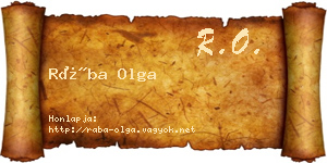 Rába Olga névjegykártya